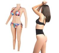 Peikey Silicone Breastplate C CUP Bodysuit with Arms for Crossdressers Drag Queen Cosplay