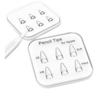 Peilinc Apple Pencil Tips 1st/2nd Gen & Logitech Crayon - Soft & Hard, Double Layered, 3-Year Use - 6 Pack