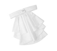 PEILINZE Elegant White Ruffle Jabot Necktie Victorian Medieval Vintage Detachable Faux Collar for Renaissances Costume Parties