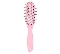 Peine para el cabello de menisco, cepillo húmedo y seco, cepillo de masaje de peluquería con estilo de nailon para peluquería, uso doméstico, 23,5x4,2x3cm, peine curvo pequeño (Rosa)