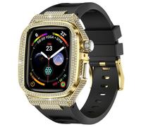 PEIPEIJIA Bling Diamond Case with Band for Apple Watch 46mm, Compatible with Iwatch Series 11 10, Gold Rose Gold Silver Case and Correa Para Apple Watch for Women, Luxury Apple Watch Band for Man