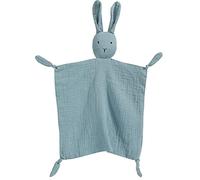 PEIPEIWU Organic Cotton Muslin Lovey Blanket, Organic Cotton Muslin Bunny Security Blanket Soft & Breathable Lovie Baby Gifts for Boys and Girls