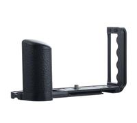 PEIPRO GFX100RF Camera Grip U-Type with Leather Handle, Quick Release Plate Compatible with Peak Design & ARCA Tripods, CNC Aluminium Handle for GFX100RF (Black, U-Type)