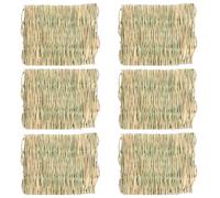 PEIQICHU 6 Pieces 28x21cm Grass mat for Rabbit Bunny Natural Straw Mats Bed Mat Bedding Nest Teeth Toy Small Animal Toys Chew Mat for Parrot Hamster Guinea Pig Chinchilla Squirrel Cages Hay Mat