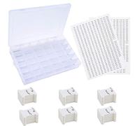 Peirich Embroidery Floss Organizer Box - 36 Compartments with 120 Hard Floss Bobbins and 2 Pieces 459 Color Number Stickers