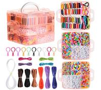 Peirich Jewelry Making Bead Kits, Includes 44 Colors Embroidery Floss with Storage Box with Threads, Over 4900 Beads for Friendship Bracelets, Jewelry Making Christmas Birthday Gift(Orange)