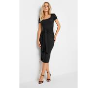 Peite Tie Front Bodycon Midi Dress PixieGirl Black 10