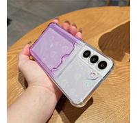 PEIXEN Aurora Gradient Love Heart Case For Samsung Galaxy S22 Ultra S23 S20 Plus S21 FE A53 A52S A13 A51 A32 A12 A33 Card Holder Cover,Purple,For S21 Plus