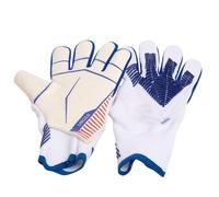 PEIXEN Football Goalkeeper Gloves, Natural Latex Grip & Breathable Mesh, Adjustable Strap with 3D Texture, Lightweight for Training/Match White