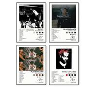 PEIXEN Playboi Carti Album Cover Signed Limited Posters Print Rapper Music Posters Canvas Wall Art Room Aesthetic Set of 4 for Teen and Girls Dorm Decor 8x10 inch Unframed