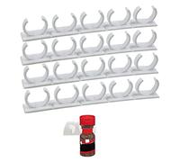 Peixiong 4 Pack 20-Clips Wall Mounted Kitchen Spice Jar Rack,Organizer Rack,Seasoning Jar Storage Holder,Bottles Clip,Cupboard Spice Rack Shelf Cabinet Organizer Door with Adhesive Tape