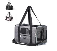 Peixty 17x11x11 Inches Pet Carrier for Small Dogs,Kitten Under 15 Lbs,Delta/American/United Airline Approved Soft-Sided Cat,Dog Bag Animal Carriers,Pet Travel Carrier Bag with Two Storage Pockets-Grey