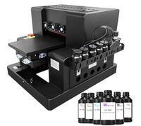 PEIXU Printer A4 UV Printer A4XP600 Flatbed Automatic Printer 6 Color Printing UV Printer for PVC,Bottle,Phone Case,Wood,Metal etc,with Circular Drum Tool and Ink