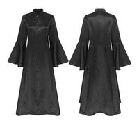 PEIXUEZZHENG Women Robe Priest Uniform Church Stand Collar Choir Dress Halloween Cosplay Church Theme Costumes