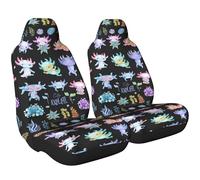 peiyeety 2-Piece Axolotl Car Seat Covers Automotive Accessories Front Bucket Universal Fit SUV Sedan Women Men