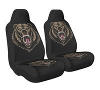 peiyeety 2-Piece Bear Car Seat Covers Accessories Front Bucket Universal Fit Automotive SUV Truck Sedan Women Men
