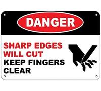 peiyeety Aluminum & Tin Warning Sign Danger Sharp Edges Will Cut Minimalist Style Wall Mount Warning Sign For Home Office Or Public Places Gift For Women Men 8x12 Inch