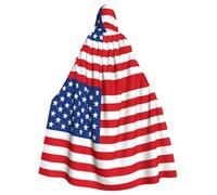 peiyeety America Flags 3 Pattern Unisex Hooded Cloak Costume Cape for Halloween Vampire Witch Cosplay Wizard