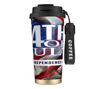 peiyeety America Independence Day 4th of July American Flag 316 Insulated Mug 17oz Stainless Steel Coffee Tumbler Spill Proof Lid for Hot Cold Drinks