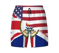peiyeety American Flag and Flag of The Cayman lslands Casual Swimming Trunks Summer Beach Swim Shorts Double Layer Swimwear