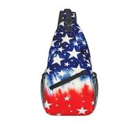 peiyeety American Flag Tie Dye Cross Chest Bag for Women Men Adjustable Crossbody Sling Bags Shoulder Backpack