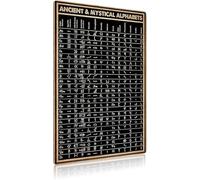 peiyeety Ancient & Mystical Alphabets Metal Decoration Chart Knowledge Metal Sign Bedroom Decor Retro Plaque Bathroom Decor Gift For Women Men 8x12 Inch