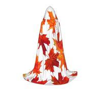 peiyeety Autumn Maple Leaves Hooded Cloak For Adult Teenager Halloween Hooded Cape Wizard Robe With Cape Fear
