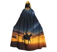 peiyeety Azure Sky Western Desert Cowboy Pattern Unisex Hooded Cloak Costume Cape for Halloween Vampire Witch Cosplay Wizard