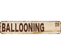 peiyeety Ballooning Dr Vintage Metal Tin Sign, Rustic Hobby Wall Art, Waterproof Hanging Plaque for Man Cave, Sturdy Decor for Lounge, Retro Adventure Ornament for Aerial Sport Zones 4x16 Inch
