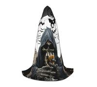 peiyeety Bat Halloween Grim Reaper Hooded Cloak For Adult Teenager Halloween Hooded Cape Wizard Robe With Cape Fear