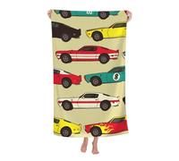 peiyeety Beach Towel Cartoon Colorful Race Car Microfiber Beach Towels Blanket Oversized Tropical Big Extra Large XL Pool Towels Quick Dry Sandproof for Women Girls Kids