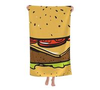 peiyeety Beach Towel Fast Food Burger Microfiber Beach Towels Blanket Oversized Tropical Big Extra Large XL Pool Towels Quick Dry Sandproof for Women Girls Kids
