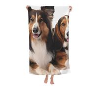 peiyeety Beach Towel Sheltie Collie Shetland Sheep Basset Hound Dog Microfiber Beach Towels Blanket Oversized Tropical Big Extra Large XL Pool Towels Quick Dry Sandproof for Women Girls Kids