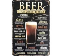 peiyeety Beer Style Around The World Vintage Good Beer Good Cheer Good Life Wall Decor Retro Tin Sign Gift For Women Men 8x12 Inch