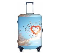 peiyeety Bird Love Heart Art Durable Elastic Suitcase Cover - Protect and Distinguish Your Luggage