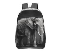 peiyeety Black and white elephant image Clear Backpack Heavy Duty PVC Transparent Backpack for Concert Work Travel Bag