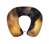 peiyeety Blackan Shepherd Dog Travel Pillow Memory Foam - Comfortable U Shape Neck Pillows for Sleeping, Neck and Head Support Portable Airplane Pillow Adjustable Flight Pillow, Washable Cover