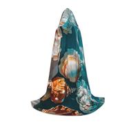 peiyeety Blue Sea Ocean Shell Hooded Cloak For Adult Teenager Halloween Hooded Cape Wizard Robe With Cape Fear