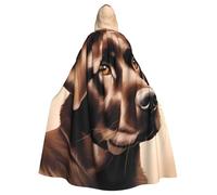peiyeety Brown Labrador Retriever Printing Halloween Adult Hooded Cloak is a super large, comfortable, and durable cloak