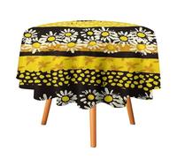 peiyeety Bumble Bees Stripe Round Tablecloth Reusable Tablecloths Summer Tablecovers Outdoor Tablecloths Weddings 60x60in