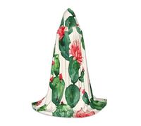 peiyeety Cactus Red Flower Hooded Cloak For Adult Teenager Halloween Hooded Cape Wizard Robe With Cape Fear