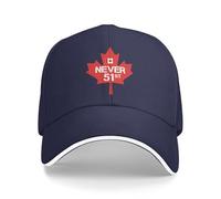 peiyeety Canada Never Canada Never 51st State Hats Adjustable Dad Hat Baseball Caps for Men Women Navy Blue