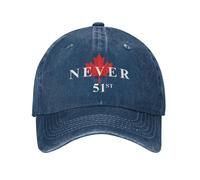 peiyeety Canada Never Canada Never 51st State Hats Adjustable Dad Hat Baseball Caps for Men Women Navy Blue