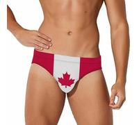 peiyeety Canadian Flag Men's Brief Swimsuit Swimming Trunks Swimwear Beach Shorts Boxers XL