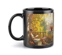 peiyeety Ceramic Coffee Mug 11oz, Sturdy Printed Mug for Daily Use Lace and Stillness, Great Gift Idea for Men, Women, Mom, Dad, Valentine‘s Day, Anniversary, Housewarming