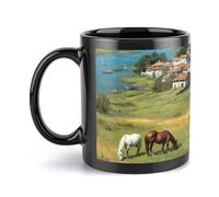 peiyeety Ceramic Coffee Mug 11oz, Sturdy Printed Mug for Daily Use Verdant Hoofprints, Great Gift Idea for Men, Women, Mom, Dad, Valentine‘s Day, Anniversary, Housewarming