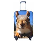 peiyeety Close-Up Curious Squirrel Print Luggage Covers Suitcase Protector Fit 18-32 Inch Luggage-X-Large