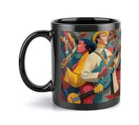 peiyeety Coffee Mug, 11oz Ceramic Mug with Printed Design Art Deco Suite, Smooth & Durable Cup for Morning Coffee, Tea, Gift for Christmas, Birthday, Office, Home