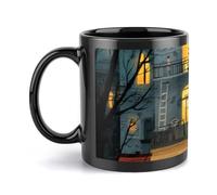 peiyeety Coffee Mug, 11oz Ceramic Mug with Printed Design Cozy Corners, Smooth & Durable Cup for Morning Coffee, Tea, Gift for Christmas, Birthday, Office, Home