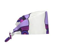 peiyeety Color Roller Skates Print Print Fashionable Sweat Absorbing and Breathable Work Cap with Adjustable Sports Strap and Neutral Strap Black